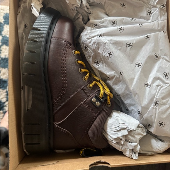 Dr Martens Woodard Grizzly Hiker Boots in Dark Brown - Picture 3 of 6